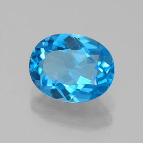 Topacio azul natural de 2,16 ct, corte óvalo, VVS