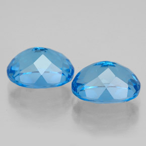 Gemas de topacio azul natural de  ct, corte óvalo, VVS-VS