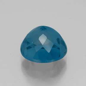 Topacio azul natural de 4,06 ct, corte redondo, VS
