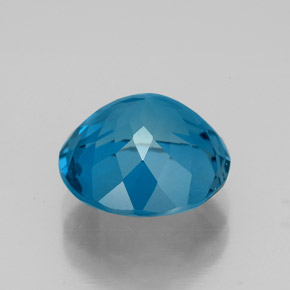 Topacio azul natural de 4,85 ct, corte redondo, VS