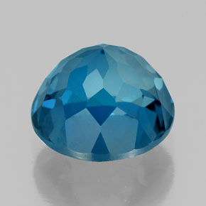 Topacio azul natural de 2,88 ct, corte redondo, VVS-VS