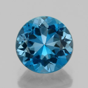 Topacio azul natural de 2,14 ct, corte redondo, VVS-VS