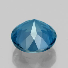 Topacio azul natural de 2,14 ct, corte redondo, VVS-VS