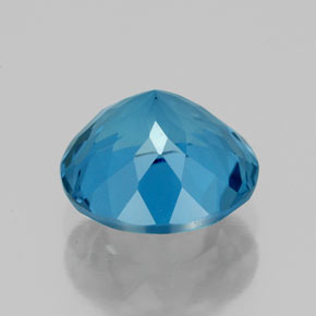 Topacio azul natural de 2,35 ct, corte redondo, VVS-VS