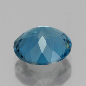 Topacio azul natural de 2,00 ct, corte redondo, VS