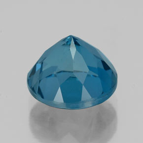 Topacio azul natural de 2,78 ct, corte redondo, VS