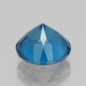 Topacio azul natural de 2,34 ct, corte redondo, VVS