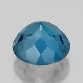 Topacio azul natural de 2,48 ct, corte redondo, VS