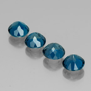 Gemas de topacio azul natural de  ct, corte redondo, VVS-VS