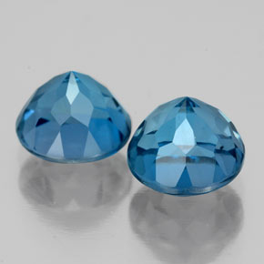 Gemas de topacio azul natural de  ct, corte redondo, VS