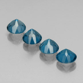 Gemas de topacio azul natural de  ct, corte redondo, VVS-VS