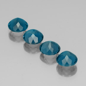 Gemas de topacio azul natural de  ct, corte redondo, VVS-VS