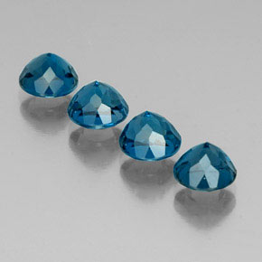 Gemas de topacio azul natural de  ct, corte redondo, VVS-VS
