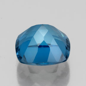 Topacio azul natural de 2,80 ct, corte cojín, VS