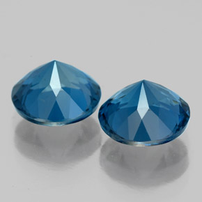 Gemas de topacio azul natural de  ct, corte redondo, VVS-VS