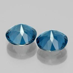 Gemas de topacio azul natural de  ct, corte redondo, VVS-VS