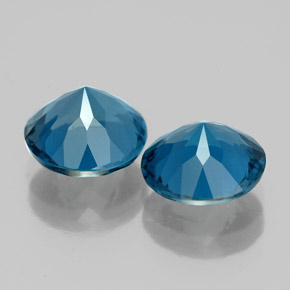 Gemas de topacio azul natural de  ct, corte redondo, VS