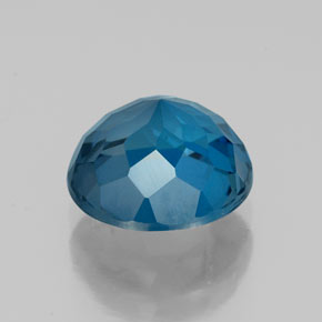 Topacio azul natural de 2,52 ct, corte redondo, VVS