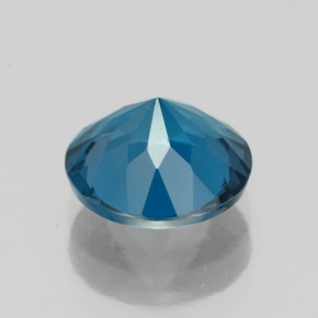 Topacio azul natural de 2,26 ct, corte redondo, VS