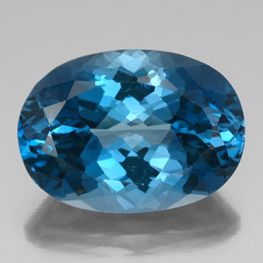 Topacio azul natural de 42,34 ct, corte óvalo, VVS