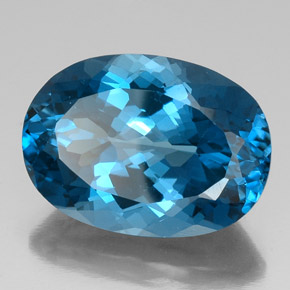 Topacio azul natural de 42,34 ct, corte óvalo, VVS