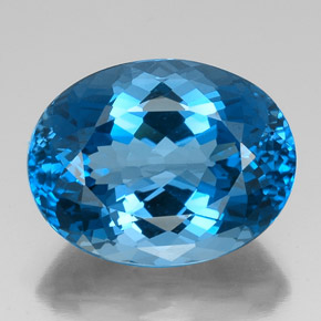 Topacio azul natural de 43,70 ct, corte óvalo, VVS