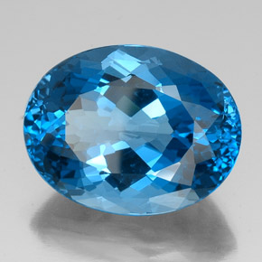 Topacio azul natural de 43,70 ct, corte óvalo, VVS