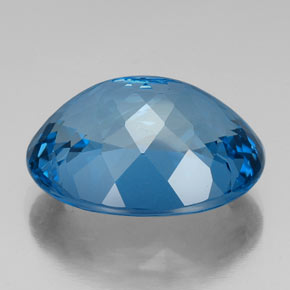 Topacio azul natural de 43,70 ct, corte óvalo, VVS