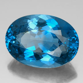 Topacio azul natural de 46,22 ct, corte óvalo, VVS