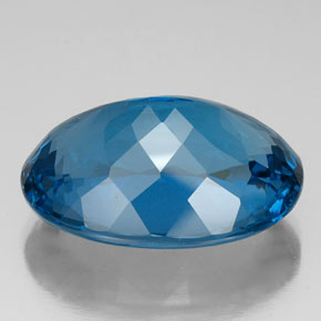 Topacio azul natural de 46,22 ct, corte óvalo, VVS