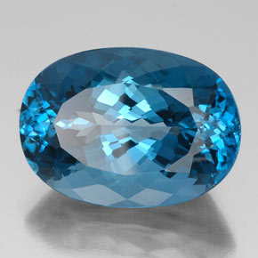 Topacio azul natural de 44,21 ct, corte óvalo, VVS