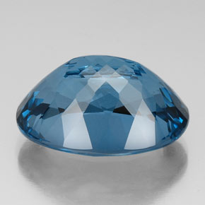 Topacio azul natural de 44,21 ct, corte óvalo, VVS