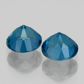 Gemas de topacio azul natural de  ct, corte redondo, VS