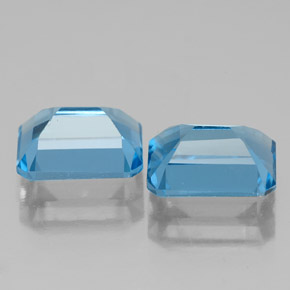 Gemas de Topacio Azul Suizo natural de 4.01 ct, corte esmeralda, VS