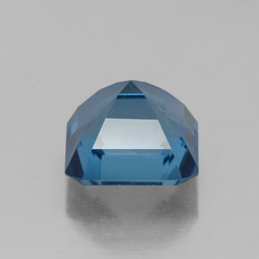 Topacio azul natural de 3,41 ct, corte esmeralda, VS-SI