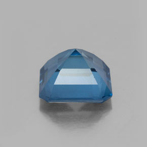 Topacio azul natural de 2,85 ct, corte esmeralda, VS