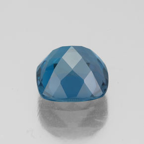 Topacio azul natural de 2,84 ct, corte cojín, VS