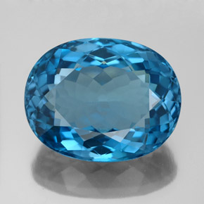 Topacio azul natural de 15,18 ct, corte óvalo, VVS-VS