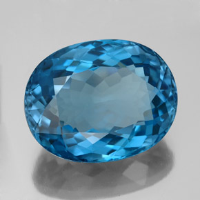 Topacio azul natural de 15,18 ct, corte óvalo, VVS-VS