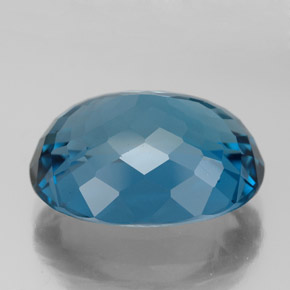 Topacio azul natural de 15,18 ct, corte óvalo, VVS-VS