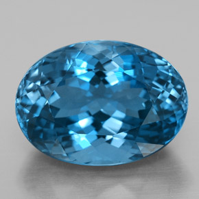 Topacio azul natural de 15,02 ct, corte óvalo, VS