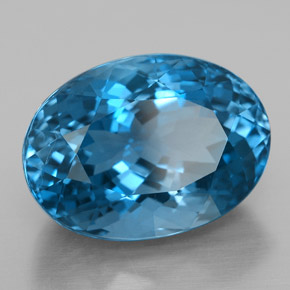 Topacio azul natural de 15,02 ct, corte óvalo, VS