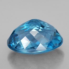 Topacio azul natural de 15,02 ct, corte óvalo, VS
