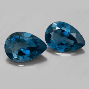 Gemas de topacio azul natural de  ct, en forma de pera, VVS-VS