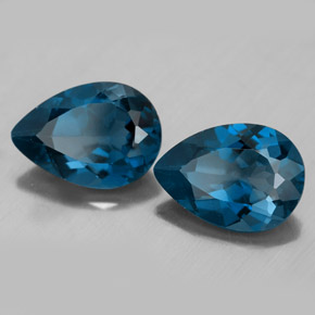 Gemas de topacio azul natural de  ct, en forma de pera, VVS-VS
