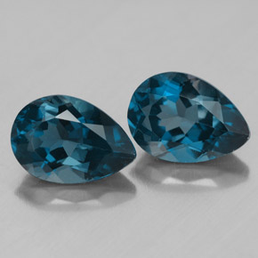 Gemas de topacio azul natural de  ct, en forma de pera, VVS