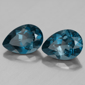 Gemas de topacio azul natural de  ct, en forma de pera, VVS