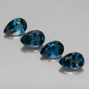 Gemas de topacio azul natural de  ct, en forma de pera, VVS-VS