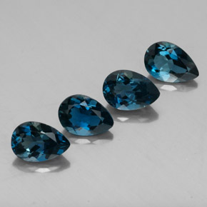 Gemas de topacio azul natural de  ct, en forma de pera, VVS-VS