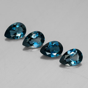 Gemas de topacio azul natural de  ct, en forma de pera, VVS-VS